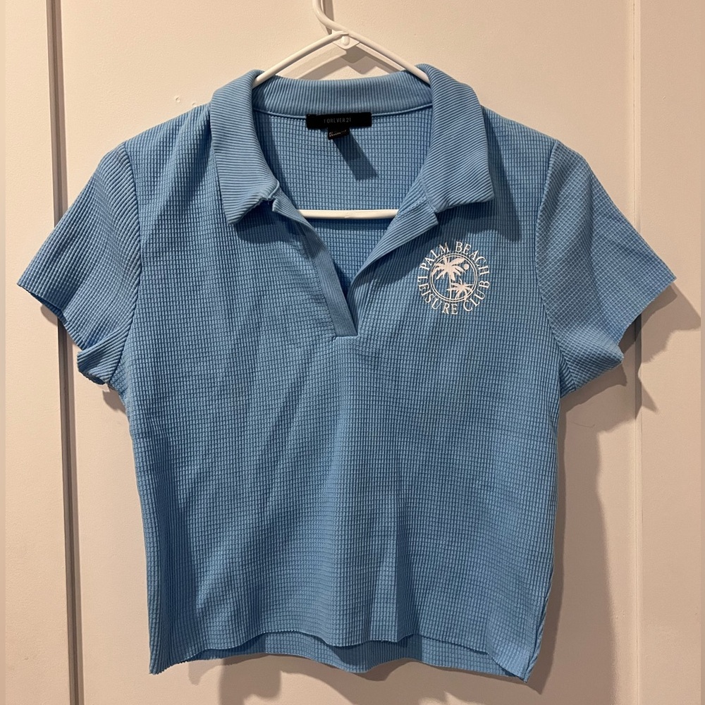 Forever 21 Palm Beach Leisure Club Polo Crop Top